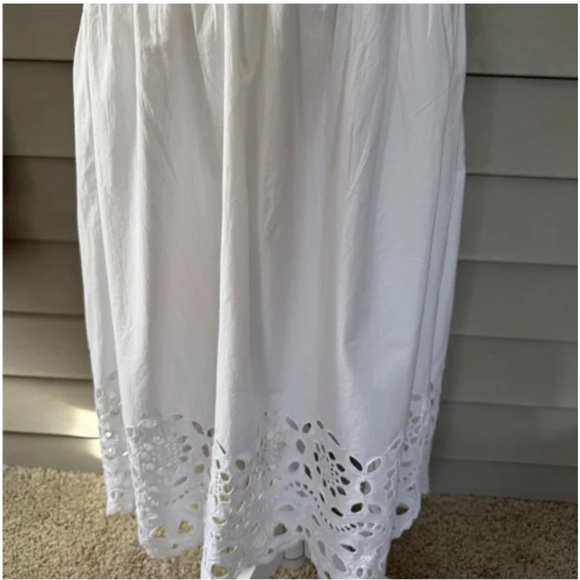 Sim and Sam Sim & Sam white eyelet eyelit maxi dress spaghetti strap size small - Picture 2 of 4